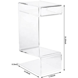 Bàn Hai Đầu Acrylic Trong Suốt Hình Chữ S Hiện Đại Bàn Cạnh Giường Acrylic Trong Suốt Bàn Cạnh Sofa Acrylic Bàn Cạnh Lucite - Product Image 1