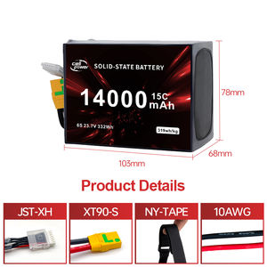 High Voltage Solid State <b>Battery</b> for UAV Drone 14000 15000 16000mAh High Energy Manufacturer <b>Battery</b> Pack Rechargeable - Product Image 2
