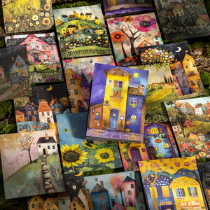 30 pegatinas por paquete serie Wacky Hut casa tema Paisaje Fondo pegatinas Decoración - Product Image 2