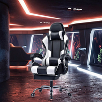 Chaise de jeu confortable pour bureau à domicile Chaise de jeu Razer PC Computer RGB LED Light avec repose-pieds