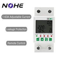 Perangkat Pelindung Tegangan Lebih dan Tegangan Kurang yang Dapat Diatur 63A Tuya Smart WiFi Energy Meters AC 220V Energy Meter