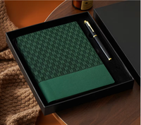 Carnet de notes A5 en cuir souple à carreaux vintage, carnet de notes d'affaires personnalisé, coffret cadeau de 100 feuilles de papier forestier imprimé