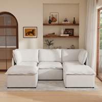 Ensemble de canapés modulaires en tissu bouclé minimaliste de luxe VOXHOME, éponge haute densité pour le mobilier de salon