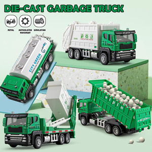 Friction Power Toys Diecast <strong>Garbage</strong> <strong>Truck</strong> Toy Tanker <strong>Trucks</strong> Alloy <strong>Mini</strong> Dump <strong>Truck</strong> Inertial Sanitation Vehicle for Toddlers - Product Image 2