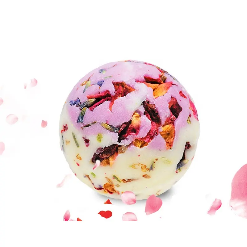 OEM Luxury Bath Bomb Gift Set Vegan Natural CBD Organic Rose Lavender Dried Flowers Petals Spa Relaxing Lemon Coconut Milk Scent