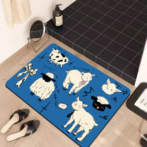 Cute Cartoon Sheep Bathroom Doormat Rectangle Absorbent Non Slip <b>Rubber</b> Bottom <b>Floor</b> <b>Mat</b> For Bath Entrance - Product Image 3