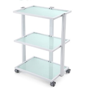 Dongpin Salon <b>Trolley</b> 58.8x43x81 Three Tier Glass Shelf Metal <b>Tool</b> Cart For Beauty Nail Hair Salon Storage - Product Image 1