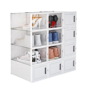 Home Organization Plastic Magnetic Suction Switch Design Shoe Storage Box Garage Kits Display Box