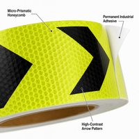 Bande réfléchissante directionnelle haute visibilité pour marquage routier, en plastique, résistante aux intempéries, avec flèche transparente, pour exportation par le fabricant