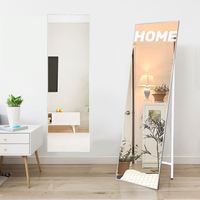 Miroir pleine longueur personnalisable avec cadre argenté, mural ou sur pied, à angle réglable, design contemporain – Tendance 2025