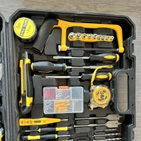 Ensemble d'outils électriques industriels 118 pièces avec perceuse/mélangeur à batterie au lithium et mallette de transport rigide pour la réparation