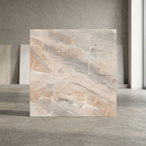 Carreaux de sol en céramique émaillée gris marbre 400x400mm, porcelaine brillante, style moderne pour salon - Product Image 2