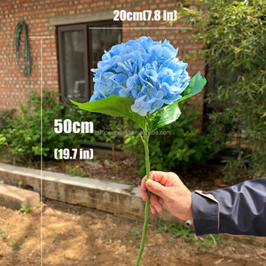 Hydrangées artificielles bleues en gros pour mariage, fleurs artificielles à toucher réel, grande tête, fausses fleurs - Product Image 5