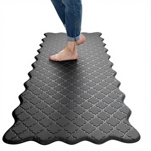 Tapis de cuisine et de bureau <span class=keywords><strong>BEHE</strong></span> modèle 0880, 10 mm, en PVC expansé, à bords festonnés, gaufrés, 2 pièces, amortis, anti-fatigue, imperméables - Product Image 1