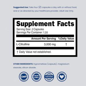 Complément Alimentaire L-Citrulline OEM en Promotion pour la Récupération Musculaire et la Performance – Pour Hommes et Femmes – 240 Capsules - Product Image 3
