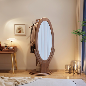 Miroir sur pied en bois avec design rotatif pour usage domestique - Product Image 1