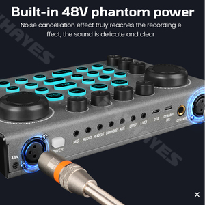 RAYHAYES Bluetooth <span class=keywords><strong>A3</strong></span> Tarjeta de sonido en vivo para transmisión en vivo Grabación de canto - Product Image 6