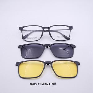 กรอบแว่นตา96829กรอบพลาสติกเหล็กไทเทเนียมสำหรับผู้ชายกรอบแว่น3 in 1แบบแม่เหล็ก - Product Image 6