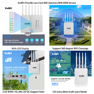 太阳能KuWFi 600米Wifi 2.5G端口AX3000 WiFi6 48v PoE DC IP65 360度社区远程室外接入点 - Product Image 2