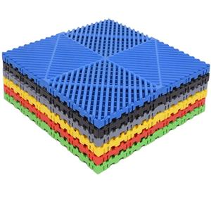 Azulejos de suelo de garaje entrelazados coloridos modulares, alfombrillas de suelo de garaje de plástico industrial para Taller de detalles de automóviles - Product Image 1