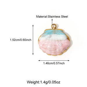 Ciondolo in Acciaio Inossidabile Placcato <span class=keywords><strong>Oro</strong></span> 18K per Collane e Bracciali, Serie a Tema Marino con Gioielli a Forma di Stella Marina e Conchiglia - Product Image 4