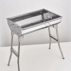 Barbecue pliable en acier inoxydable 57x48x33.5cm, portable, pour le camping en plein air, avec porte-outils, vente directe d'usine - Product Image 5