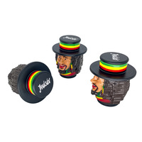Nueva llegada creativa 76mm Metal Rasta Jamaica especias tabaco hierba molinillo accesorios para fumar