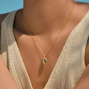 Collar con Colgante <span class=keywords><strong>de</strong></span> Acero Inoxidable al por Mayor para Mujer, Diseño Versátil <span class=keywords><strong>de</strong></span> Corazón con Cielo Estrellado, Zirconia Cúbica Tallada en Corazón, Diseño Gráfico <span class=keywords><strong>de</strong></span> Tela <span class=keywords><strong>de</strong></span> Octubre - Product Image 5