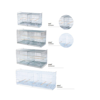 Cages d'élevage de perroquets modernes et populaires, pliables, en fer à motif uni, multi-niveaux, avec roues, isolation et fermeture à bouton, revêtement poudré
