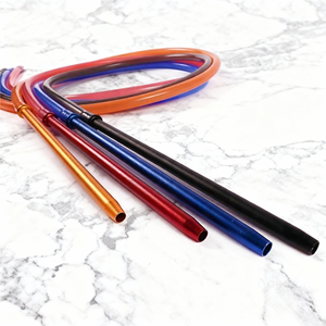 Mangueras de Plástico para Narguile con Mango de Aluminio y Silicona Resistente, Color Marrón, para Pipa de Shisha, Bar, Fiesta, Accesorios para Fumar - Product Image 3