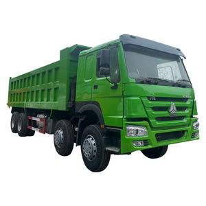 中古ティッパートラックダンプSinotruckHowoダンパートラック8X4 3712ウィーラーグリーンLDH - Product Image 1