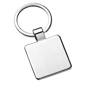 Portachiavi con targa quadrata in acciaio inossidabile alla moda portachiavi con Logo personalizzato stampato con luce in lega di zinco materiale Offset portachiavi solare - Product Image 1