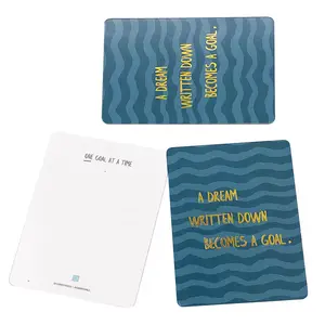 Eco-Friendly Printing Double Side Dream Self Love Positive Affirmation Card Daily Writable Goal Flash Card