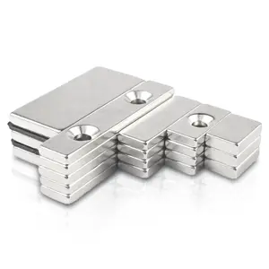 N50 N52 Strong Rectangle Neodymium Magnets Channel Assembly Magnet with Mounting Holes