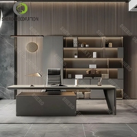 Mobilier de bureau en bois personnalisable en acier inoxydable Escritorio Bureau Design italien Table de direction