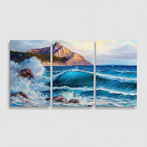 <b>Canvas</b> Print: Coastal Mountain View - Modern <b>Wall</b> Art Decor,SET OF 3 <b>CANVAS</b> - Product Image 2