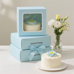 Có thể tái chế cấp thực phẩm dùng một lần Bánh hộp 8 inch 10 inch tông giấy đám cưới/sinh nhật/hàng ngày Bánh hộp với xử lý - Product Image 4