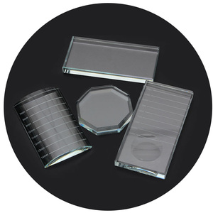ถาดใส่กาวต่อขนตาคริสตัลแก้ว ทรงสี่เหลี่ยมใส สำหรับร้านเสริมสวย - Product Image 1
