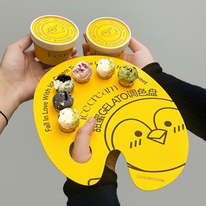 ETpack Mini bac à papier pour crème glacée Cône croustillant Cône boule de crème glacée Palette de cartes en papier jetable Planche à <span class=keywords><strong>dessin</strong></span> Drip-prooTray - Product Image 1