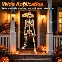 Décoration de squelette d'Halloween réglable, pour intérieur et extérieur, accessoires de maison hantée, squelette grandeur nature