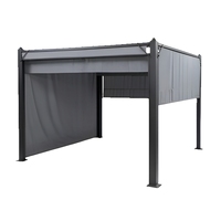 Pergola de jardin avec stores rétractables, structure en aluminium, abri tout temps pour patio, jardin et terrasse
