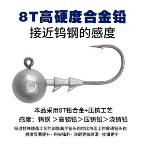Anzuelo de pesca Master Fishing Sharp Tooth Jig Head, diseño de doble bloqueo de aleación de plomo 8T para pesca de lubina en lagos y estanques. - Product Image 5