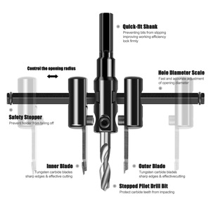 Verstelbare Houtbewerking Gat Opener Vliegtuig Type Cirkel Gat Zaagsnijder Geïntegreerd Plafond Gipsplaat Boormachine - Product Image 5