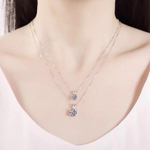 <span class=keywords><strong>Collana</strong></span> con Pendente <span class=keywords><strong>Solitario</strong></span> Rotondo in Moissanite da 1 carato DEF VVS1 in Argento S925, Gioielli all'Ingrosso con Diamanti, Regalo per Donna - Product Image 2