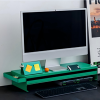 Support d'écran en acier premium à 2 niveaux avec grand tiroir, ensemble modulaire magnétique pour le rangement des accessoires de petit bureau
