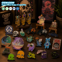 Pin de esmalte duro de estilo mixto, diseño de monstruo de terror, tiburón, coche, dibujos animados, insignia de solapa de metal con purpurina para chaqueta, mochila, personalizado