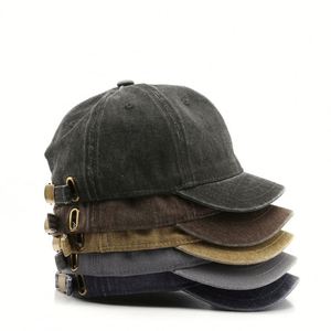 Casquette de baseball vintage personnalisée non structurée à bord court en coton lavé, style sportif, 6 panneaux, pour la vente en gros - Product Image 1