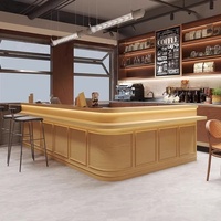 Comptoir de restauration commercial en bois de style médiéval pour café, bar, restaurant de sushis, salon de thé, pâtisserie/boulangerie, caisse tout-en-un
