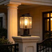 Lampe de colonne extérieure LED minimaliste moderne, en aluminium, étanche, avec verre transparent, pour la décoration de jardin et de paysage