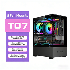 <span class=keywords><strong>Caja</strong></span> de Ordenador de Escritorio Full Tower MicroATX T07 con Vista Panorámica al Mar, Lateral de Metal y Vidrio, Refrigeración por Agua, <span class=keywords><strong>Caja</strong></span> Individual para PC DIY - Product Image 1